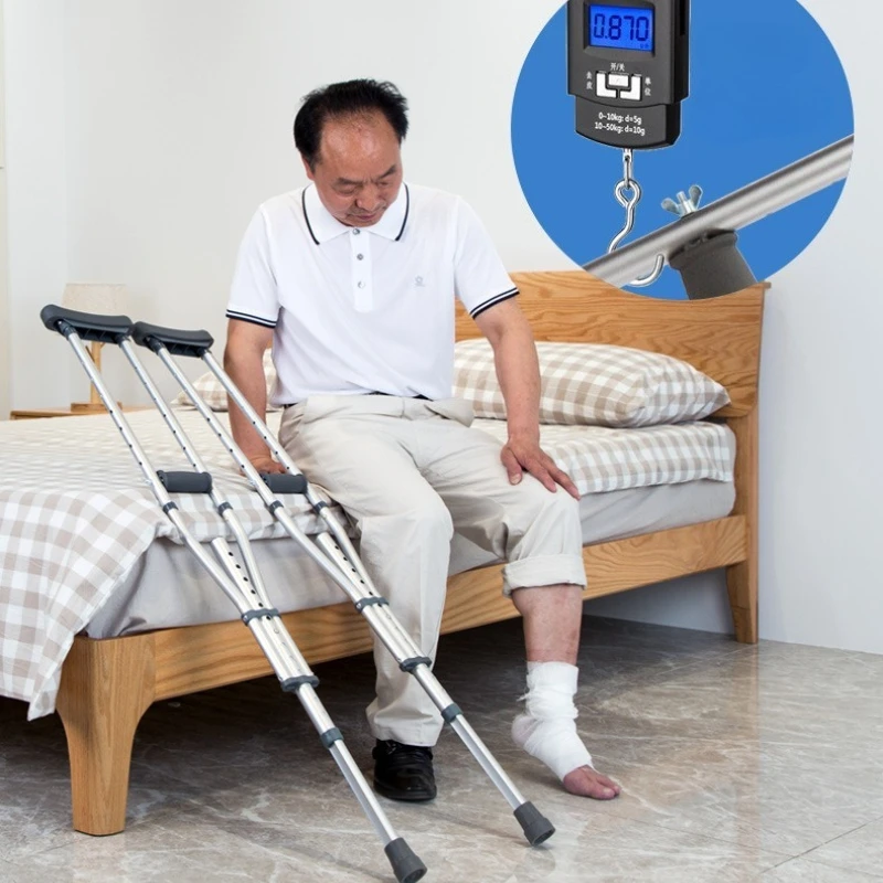 3-in-1 Detachable Walking Cane, Adjustable Height Aluminum Crutch with Anti-Slip Base, Portable Mobility Aid for Elderly Adults