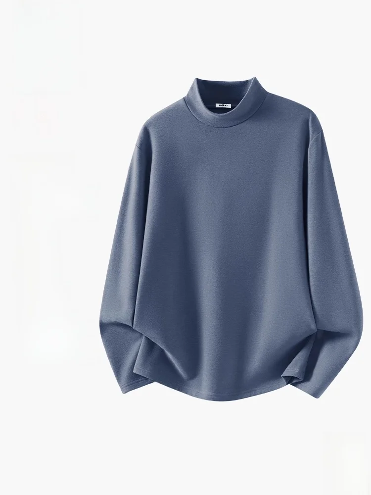 

Мужская термофутболка из двустороннего флиса и шерсти, теплая, плотная, с длинным рукавом, круглым вырезом