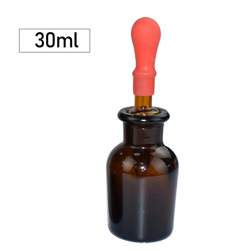 Amber Glass Empty Dropper Chemical Experimental Equipment Glass Liquid Pipette 30 60 125 Ml Oil Small Dropper Bottle