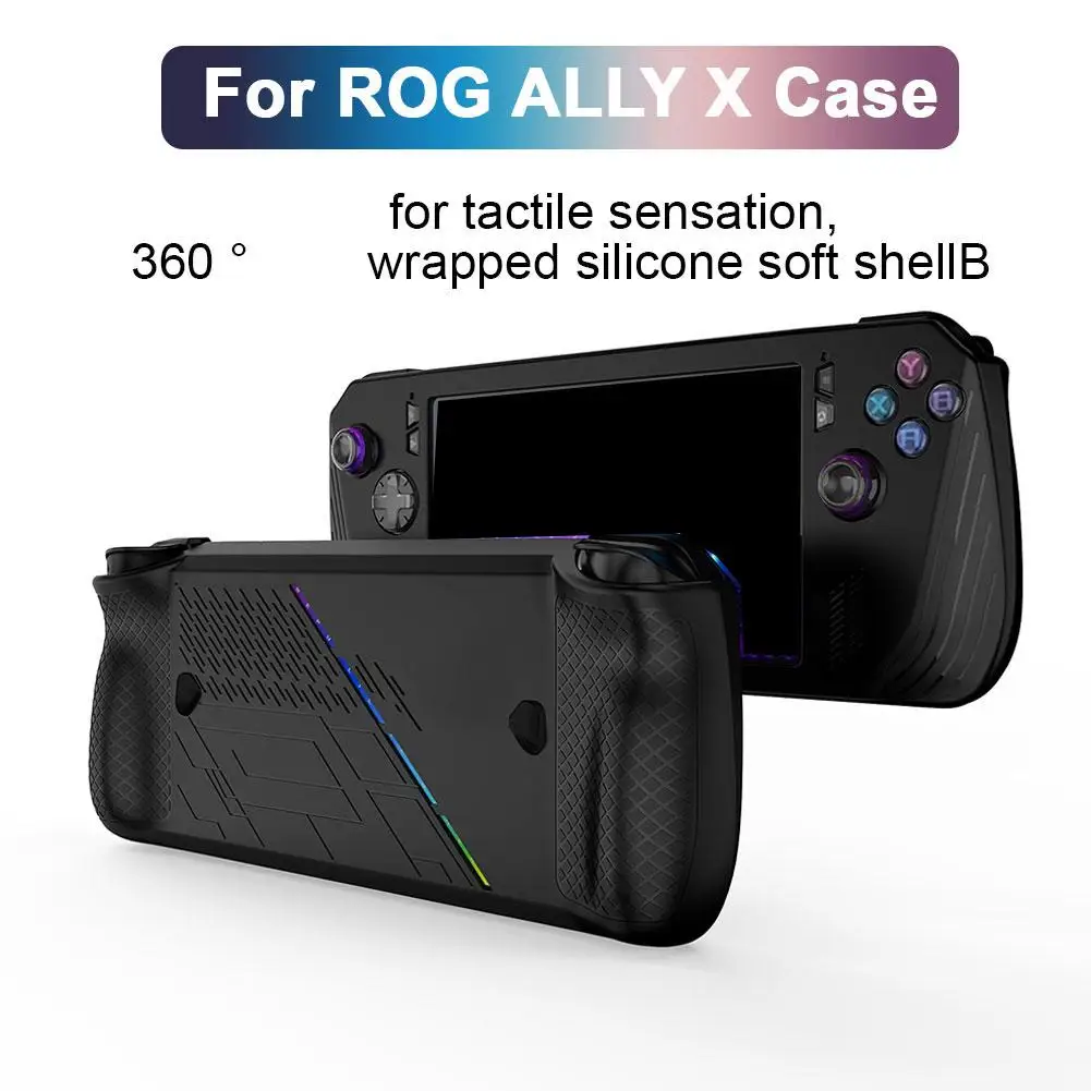 Pelindung silikon genggam untuk Rog Ally X, aksesori semua termasuk semprotan penutup minyak T3y4