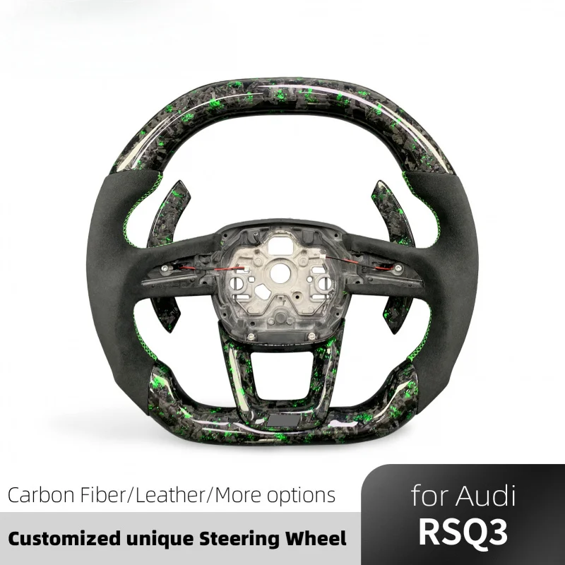 Custom Forged Carbon Fiber Heated Steering Wheel S3 S5 RS3 RS5 Q3 Q5 Q7 Q8 SQ5 SQ7 RSQ3 rsq8s Sport TDI 2016-2024