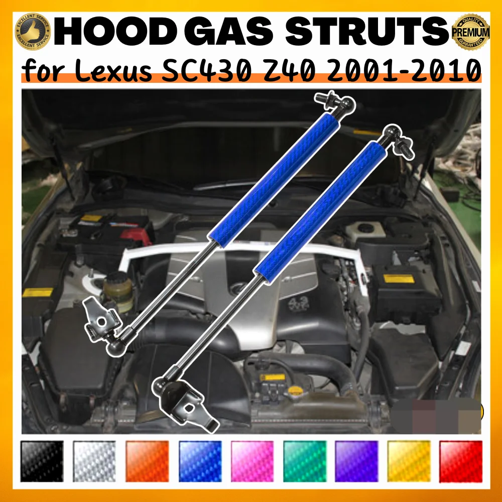 Qty(2) Hood Struts for Lexus SC430 Z40 2001-2010 for Toyota Soarer Z40 Front Bonnet Lift Support Gas Springs Shock Absorbers