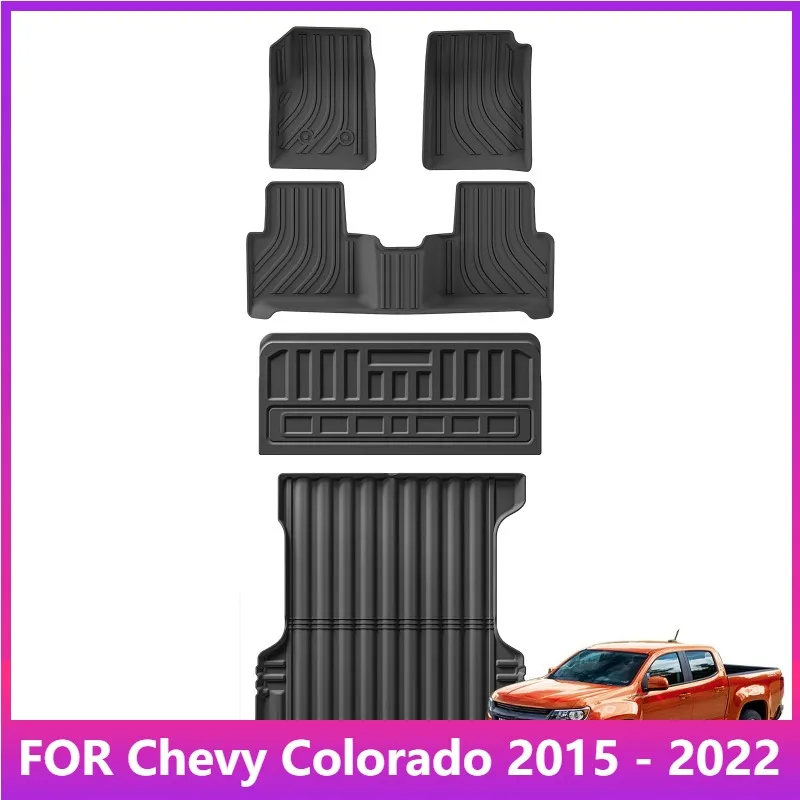

Floor Mats for Chevrolet Chevy Colorado 2015 - 2022 Car Mats 3D TPE Foot Pad Set All Weather Auto Accessories
