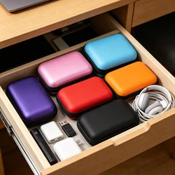 EVA Hard Drive Case Portable Shockproof Storage Bag for 2.5” External HDD SSD USB Data Cable Bluetooth Earphone Organizer Zipper