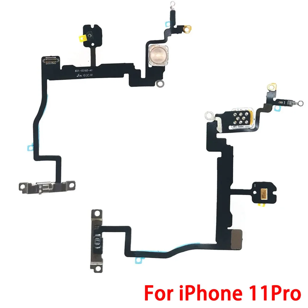 Power ON OFF Button Flashlight Flex Cable With Bracket For iPhone 11 Pro Max Replacement Parts