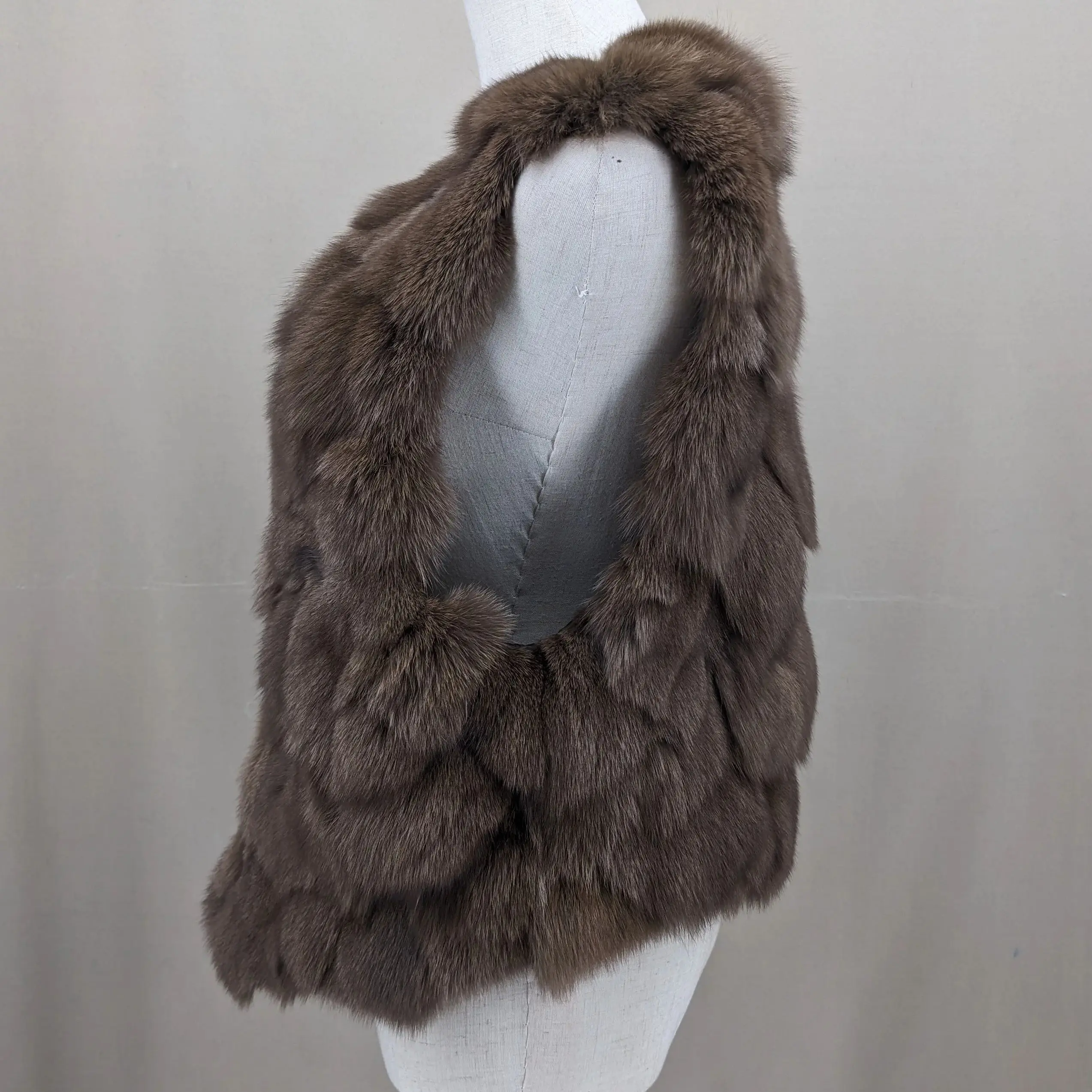 Natural Fox Fur Vest for Women, Royal Blue Color, New Trend Waistcoat,  2210013