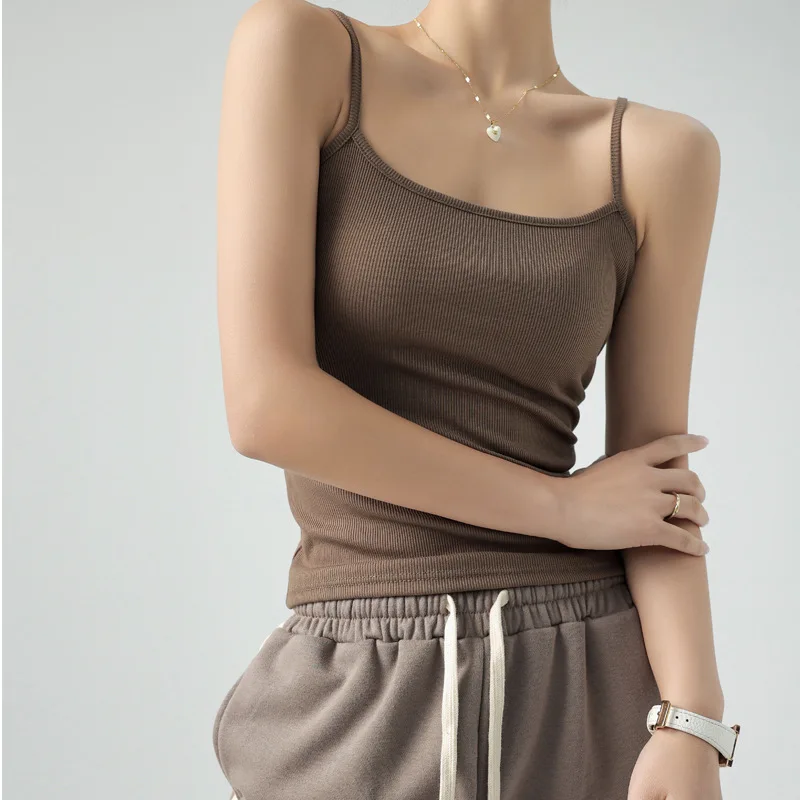 Women's sleeveless top with thin straps, suitable for wearing as an external garment,( 8602 1 piece)