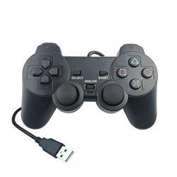 Controlador de juego USB con cable para WinXP/Win7/Win8/Win10, para ordenador portátil, Joystick negro