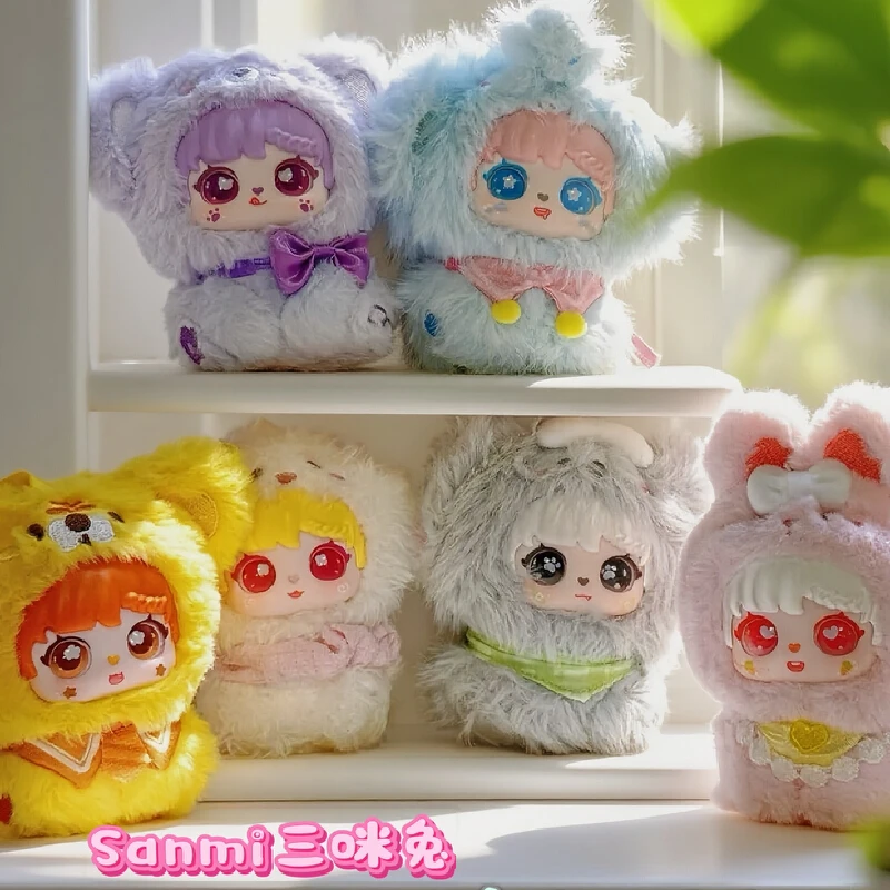 

Новый оригинальный кролик Sanmi, маленькое сокровище, серия «рука об руку», виниловая плюшевая слепая коробка, кавайная кукла-кролик, подарок-сюрприз на Хэллоуин