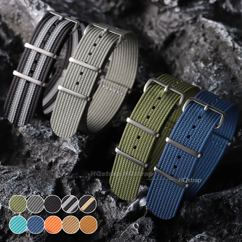 Canvas Strap Watch - Watch Strap for Smartwatch Blue Khaki