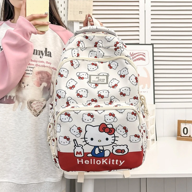 cute hello kitty backpacks for school Allover Backpack - Kitty, My Melody, Kuromi, Keroppi - Officially Licensed School Bookbag (My Melody Pink) With cute embroidered face details Kids Backpack Hello Kitty Backpacks
