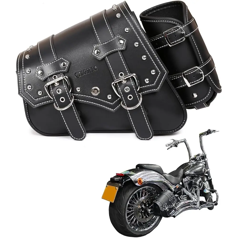 

Free Shipping Motorcycle Saddle Bags Side Bags - Saddlebags Softail Pvc Leather,Waterproof, Side Tool Bag, Universal Storage Too