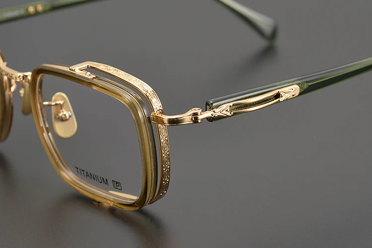 Titan Schildkröte Lesebrille Männlich Handgemachte Schmale Brillen Rahmen Anti Blaues Licht Gläser +1,0 1,5 1,75 2,0 – Detail 6