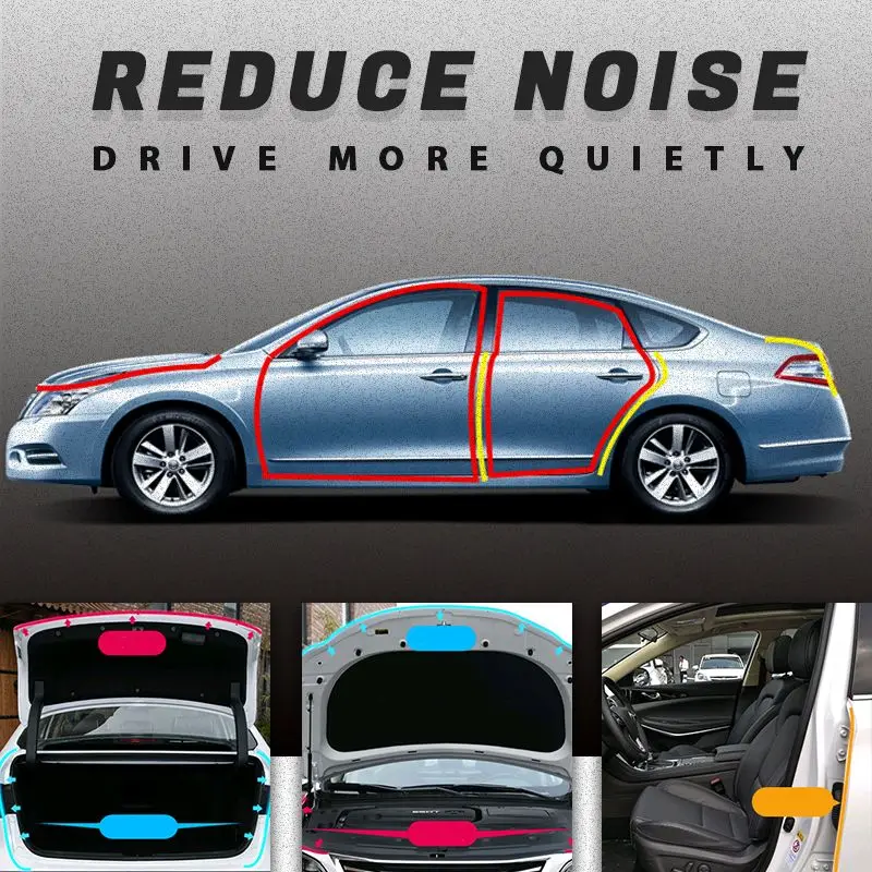 5 m車のドア用の防音ウェザーストリップ,車のシール,フードシール,さまざまな色のシールストリップ