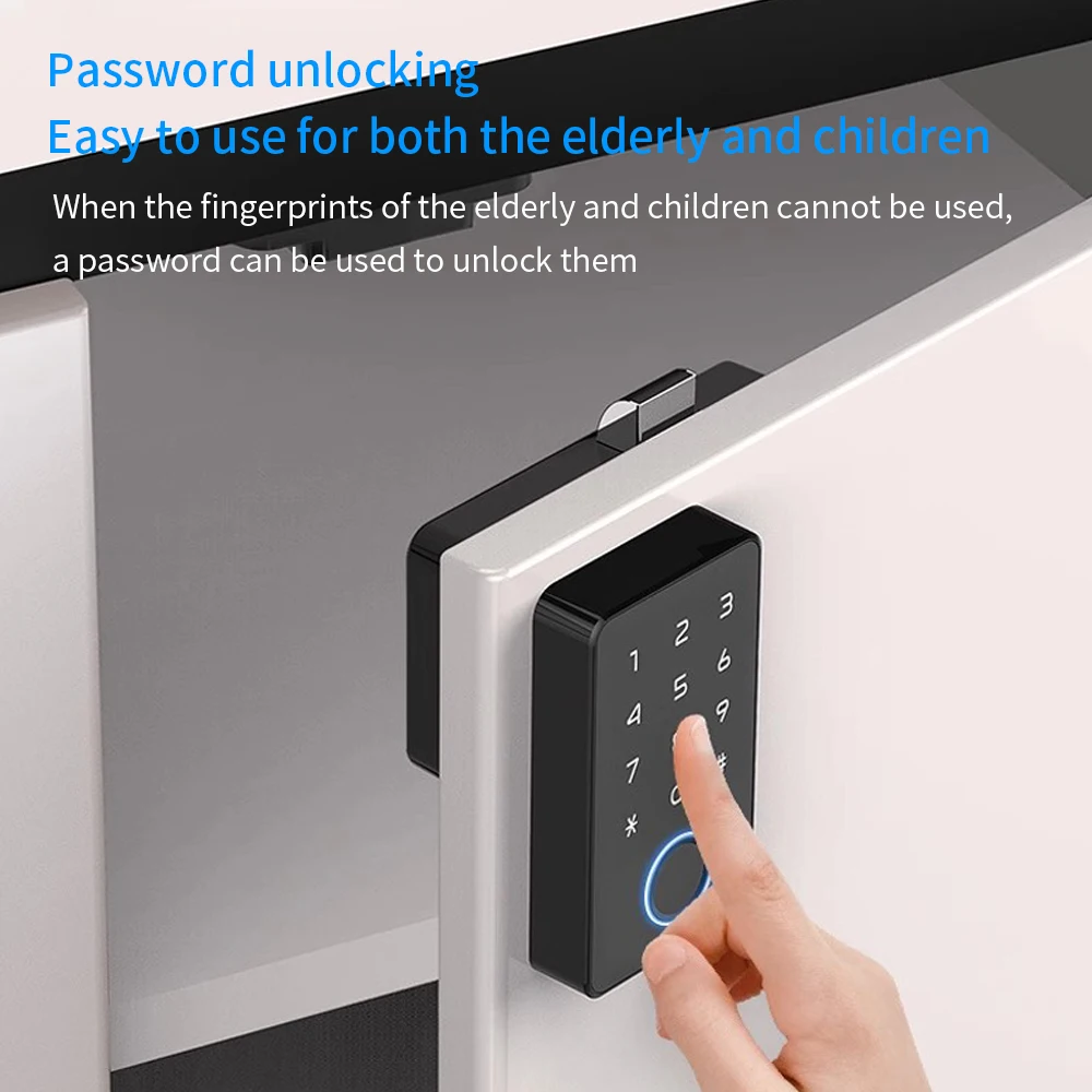 Imagem -04 - Smart Fingerprint Drawer Lock Tuya App Keyless Elétrico Sensor Invisível Cartão ic Desbloqueio sem Buraco Móveis para Gabinete 13.56mhz