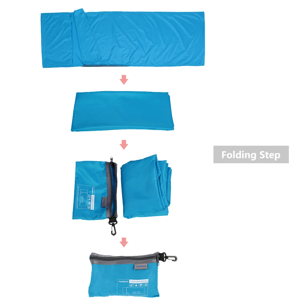 TOMSHOO 70*210CM Portable Sleeping Bag Outdoor Travel Camping Hiking Polyester Pongee Healthy Sleeping Bag Liner with Pillowcase image 6