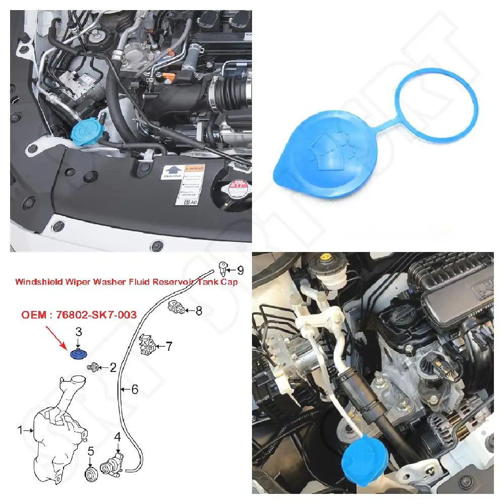 Car Accessories 76802SK7003 Fits for Honda CRV CR-V HRV HR-V T7A 2014-2018 Auto Windshield Wiper Washer Fluid Reservoir Tank Cap