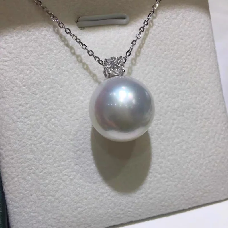 Diana Small Bulb Necklace Perfect Circle Highlight Shijia Pearls925Sterling Silver Light Luxury High-Grade Princess Pendant