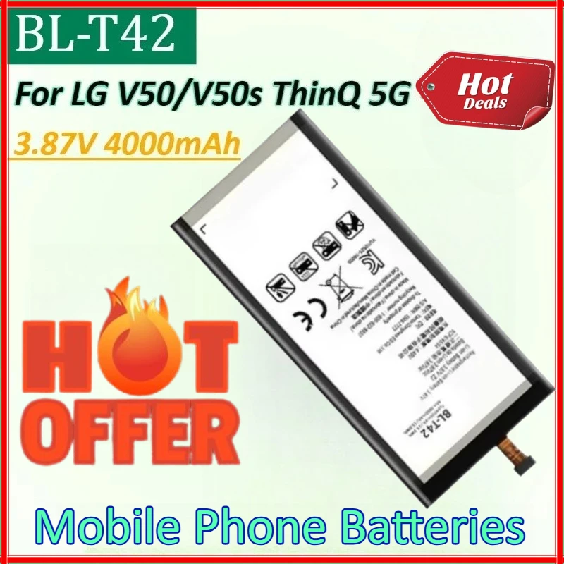

High Quality Batteries BL-T42 3.87V 4000mAh Mobile Phone Battery for LG V50 ThinQ 5G V50ThinQ LM-V500V 500EM V500xm V500N