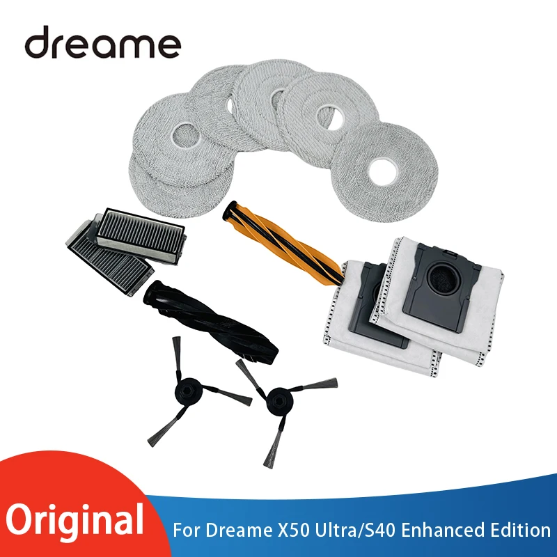 

Оригинальные детали Dreame X50 Ultra/S40 Enhanced Edition для пылесоса, основной ролик, боковая щетка, фильтр Hepa, швабра, тканевый мешок для пыли