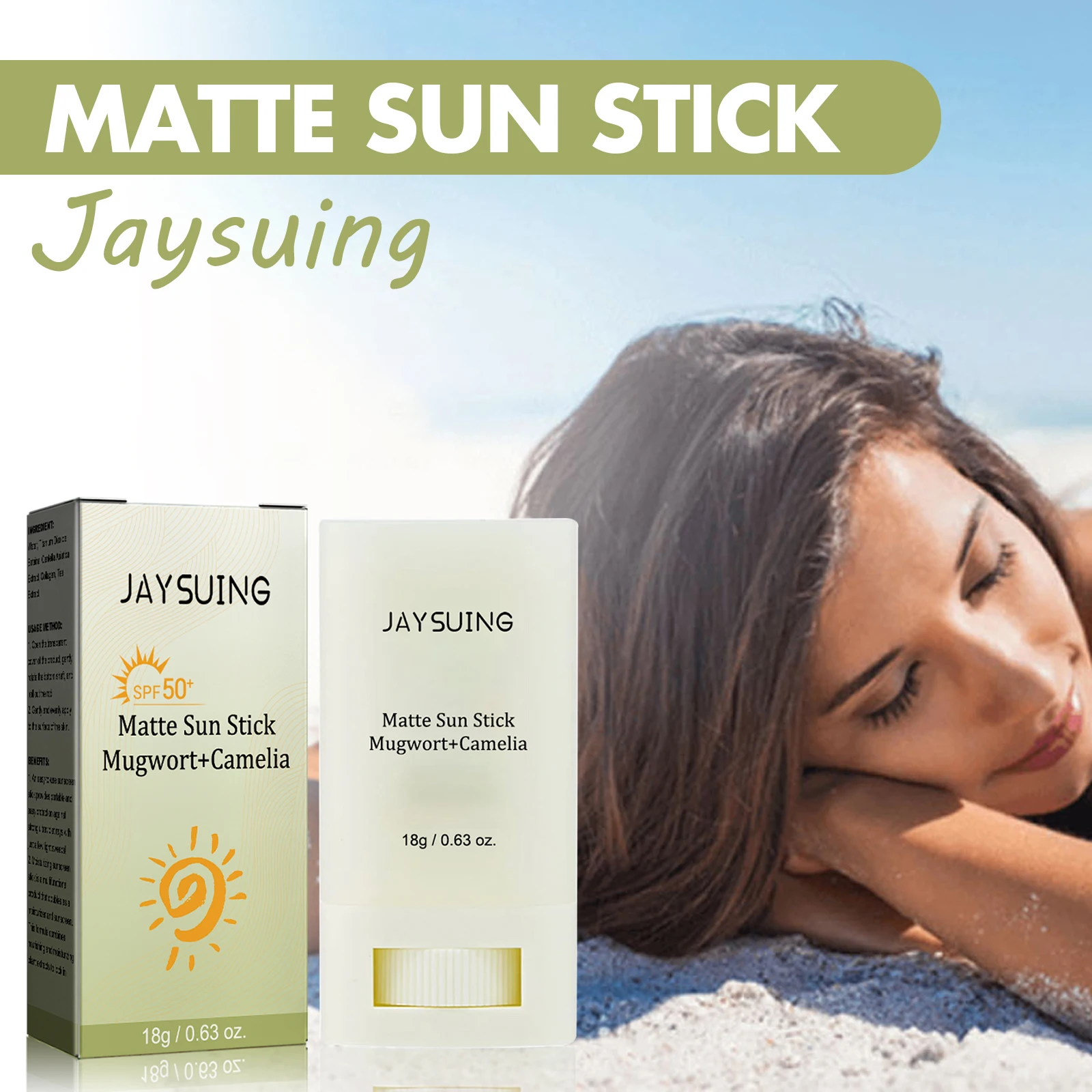 

Jaysuing Matte Sunscreen Stick Moisturizing Prevent Sunburn Brightening Skin Tone Reduce Redness Smoothing Sunscreen Stick