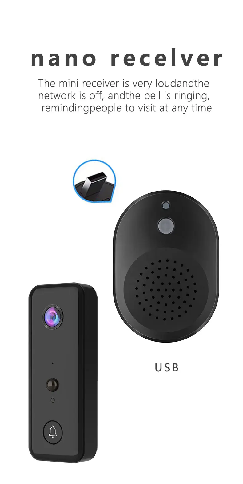 720P Aiwit APP Battery Power Low Comsunption WIFI IP Doorbell Intercom Video Door Phone Visual Peephole Viewer Door Camera