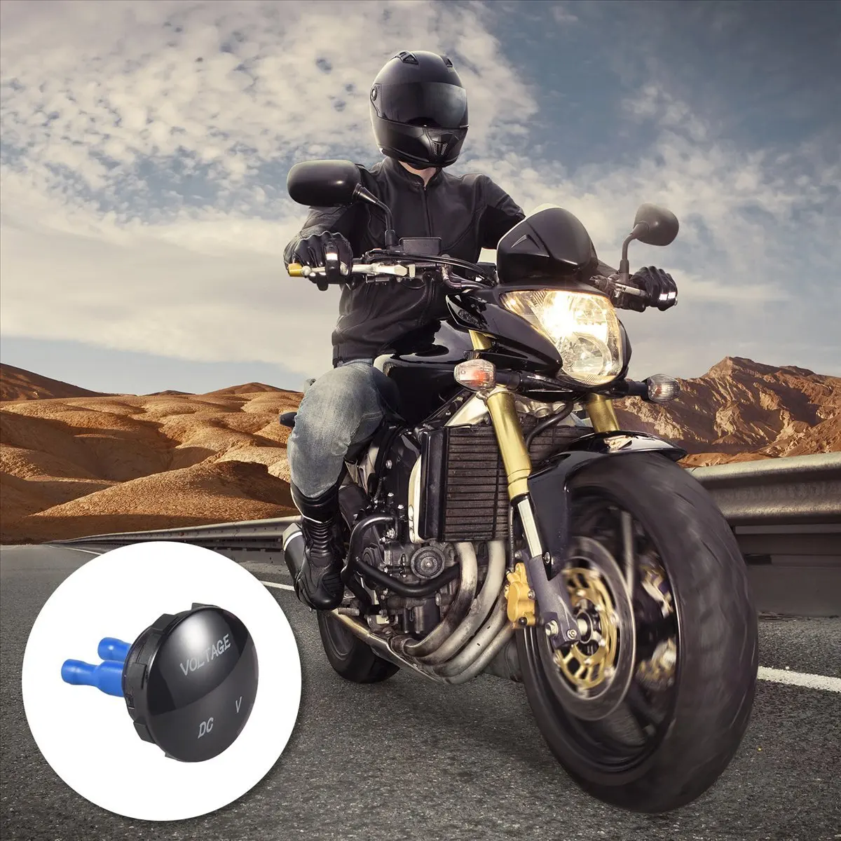 

(BABQ) Цифровой вольтметр постоянного тока 5В-25В с LED-дисплеем, круглый, водонепроницаемый, для установки на панель автомобиля/мотоцикла