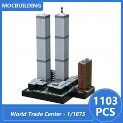 The World Trade Center 1/1875 Scale Model MOC Building Blocks DIY Assemble Bricks Architecture Display Xmas Toys Gifts 1103PCS