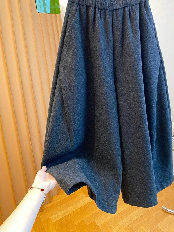 Plus Size Drapey Thiened Fce Dames Casual broek met rechte pijpen Hoge taille Retro Sle Winterwarme broek voor dames