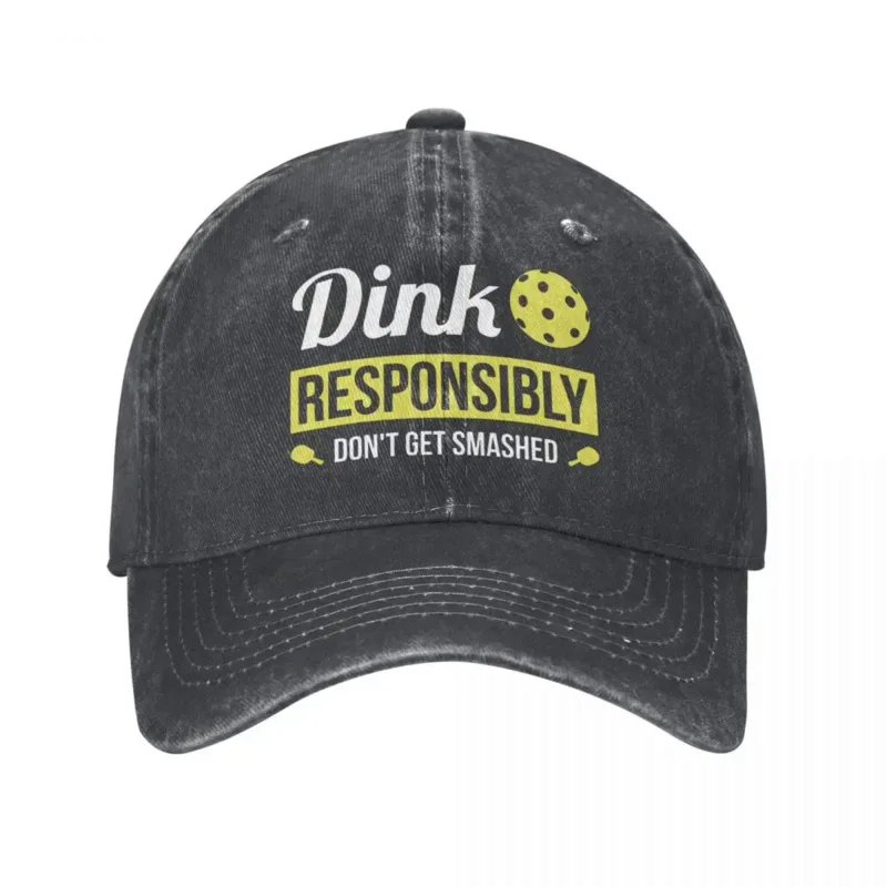 

Dink Responsibly Funny Pickleball Spring Autumn Cap Hats Women Baseball Cap Vintage Hat Washed Denim Outdoor Casquette