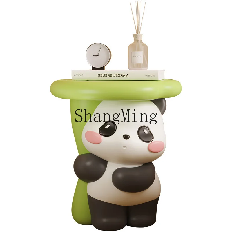 

PYH cute cartoon healing lotus leaf panda coffee table living room bedroom decoration opening moving gift