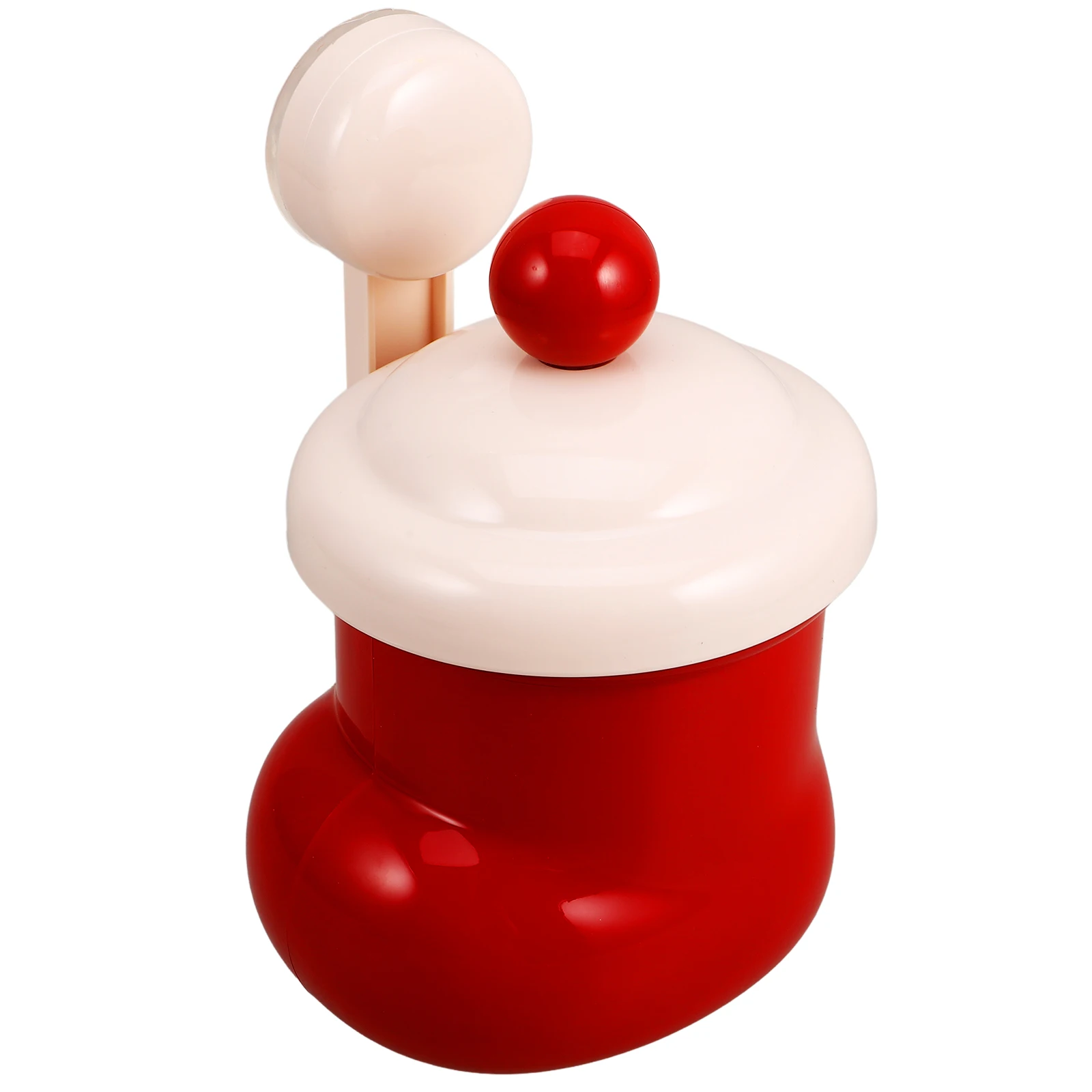 Bota creativa de Papá Noel, Mini tapa de basura, decoración navideña, escritorio, baño, succión montada en la pared, encimera binfestiva