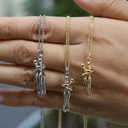 Hug Couples Pendant Necklace Charm Lovers Together Forever Couple Hug Necklace Affectionate Necklaces for Women Men