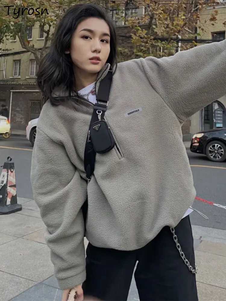 Sweatshirts Women Loose Retro All-match Unisex Popular Personality Korean Style Autumn Cozy Casual Daily Streetwear Simple Basic