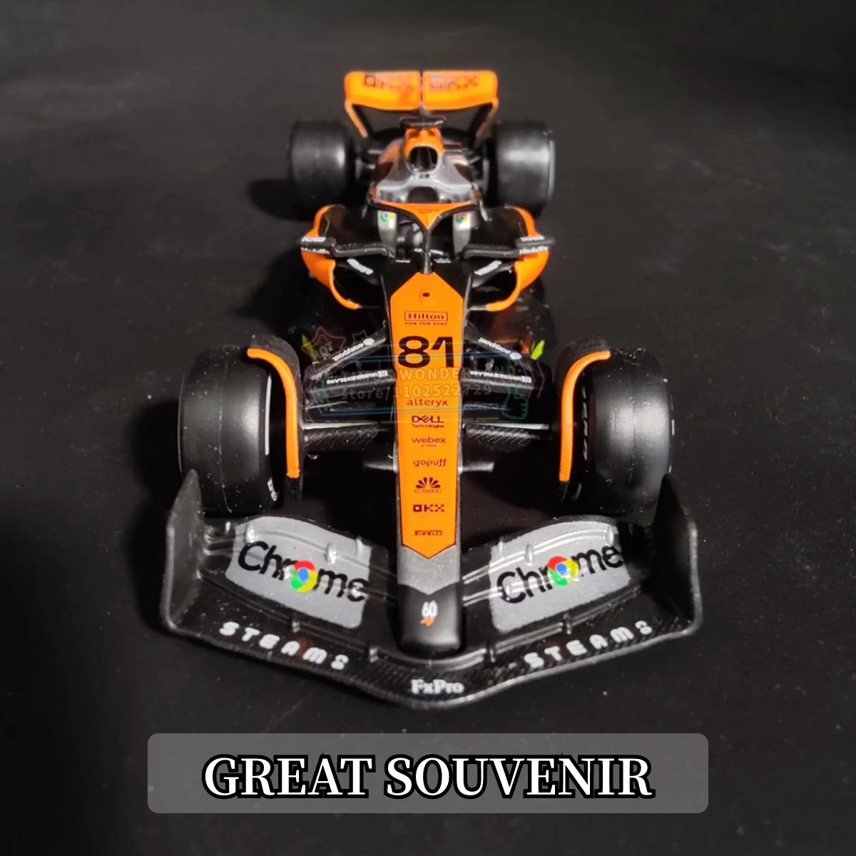 Bburago 1:43 F1 2023 British GP Mclaren MCL60 Replica Car Model Signature Showcase Formula 1 Miniature Art Figure Xmas Gift Toy