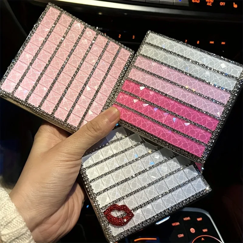 

Креативные подарки, инкрустированный бриллиантами кожаный портсигар с автоматической открытой крышкой, полный бриллиантовый портсигар, 20 шт.