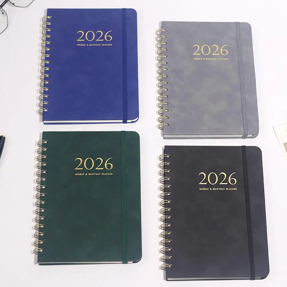 Organizador multifuncional 2026 planificador elegante tamaño A5 2026 planificador mensual semanal Agenda Bloc de notas para útiles escolares portátil