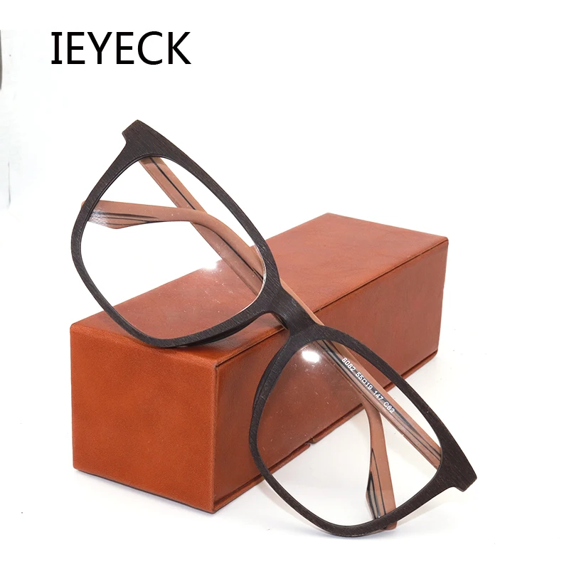 

IEYECK очки ретро деревянные очки квадратная оправа для очков для мужчин и женщин класс очки по рецепту оптические линзы рецепт feminino