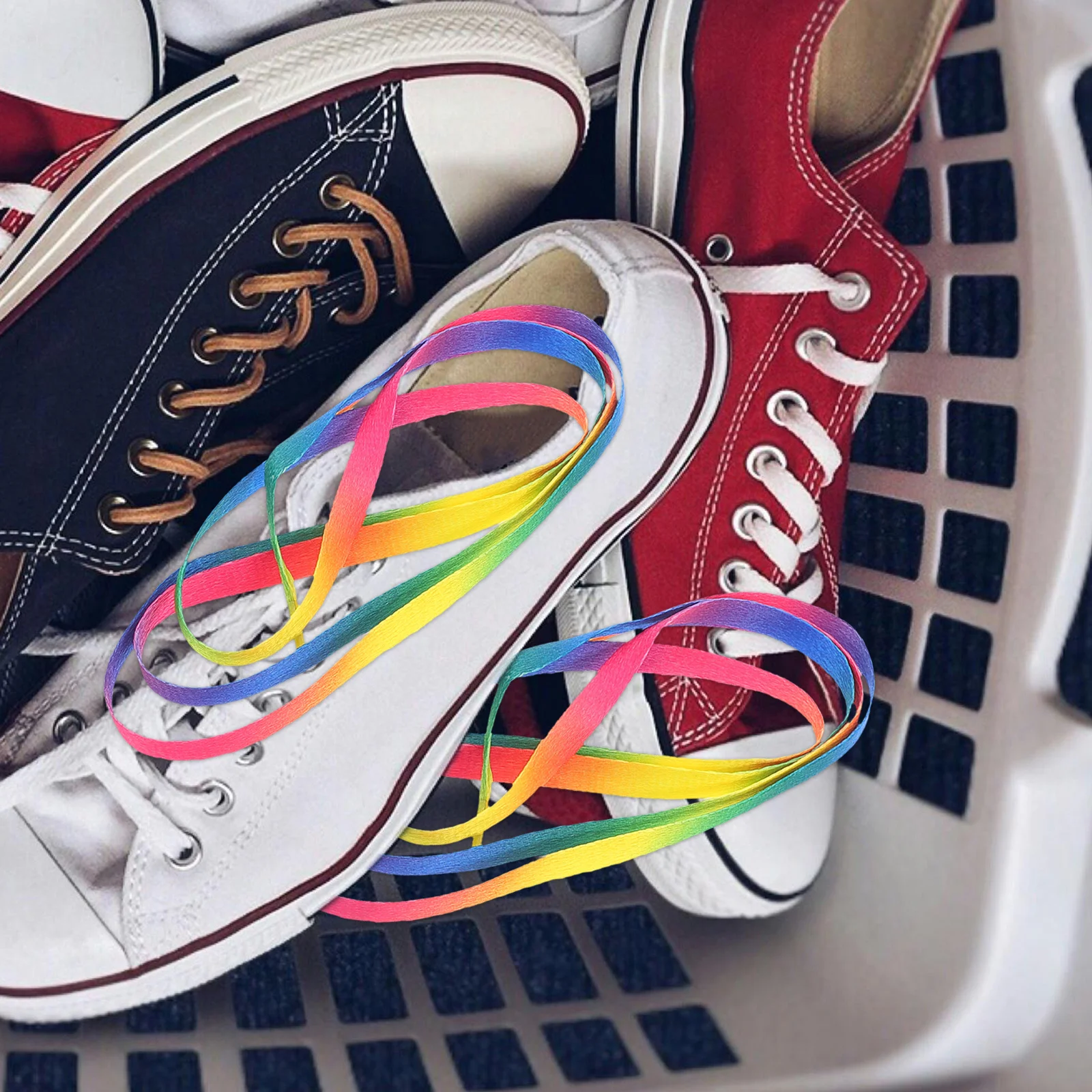 

10 пар радужных шнурков для обуви на плоской подошве, красочные градиентные длинные идеально подходят для кроссовок, спортивной парусиновой обуви, яркие прочные шнурки