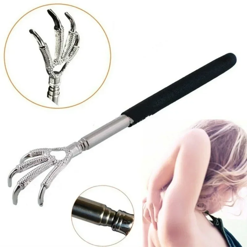 Practical Handy Stainless Pen Clip Back Scratcher Telescopic Pocket Scratching Massage Kit Back Scratcher