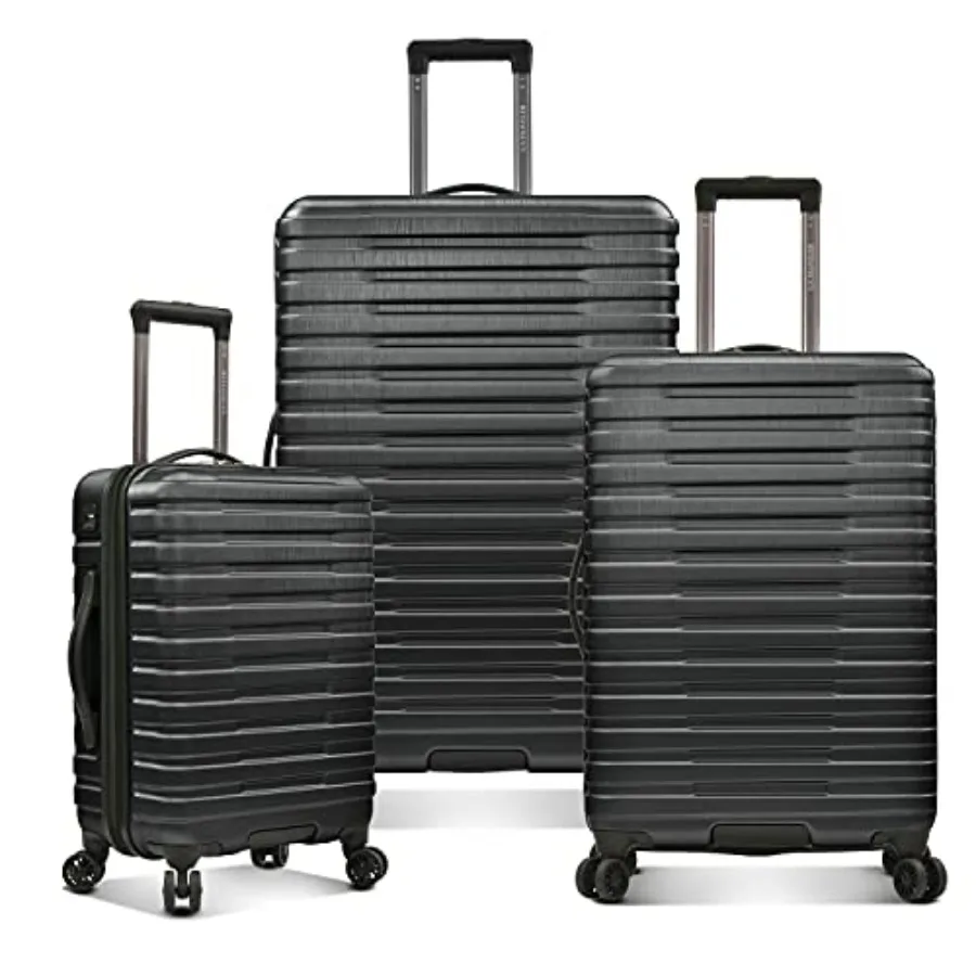 

U.S. Traveler Boren Expandable Hardside Rugged Travel Luggage with 8 Spinner Wheels Black 3-Piece Set