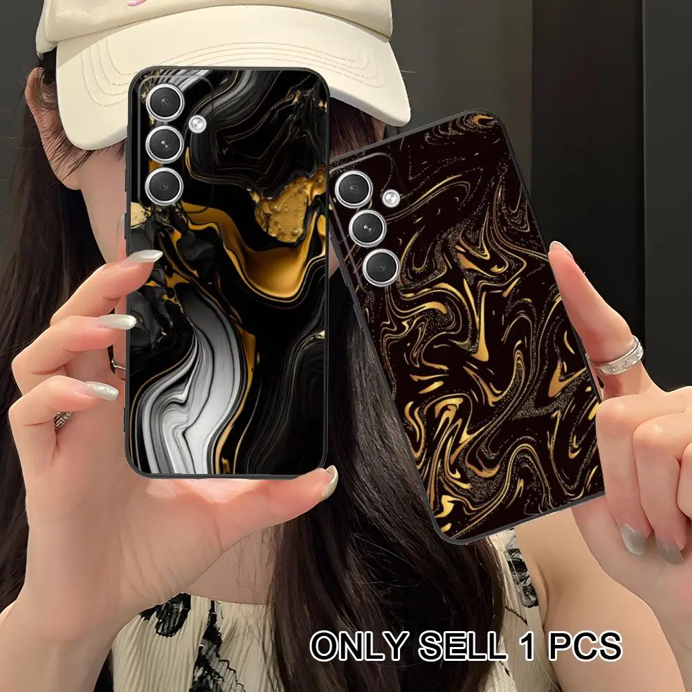 Abstract Golden Texture Phone Case for Samsung Galaxy S26 S25 S24 S23 S22 S21 S20 Note20 Plus FE Ultra Soft TPU Shockproof Cover