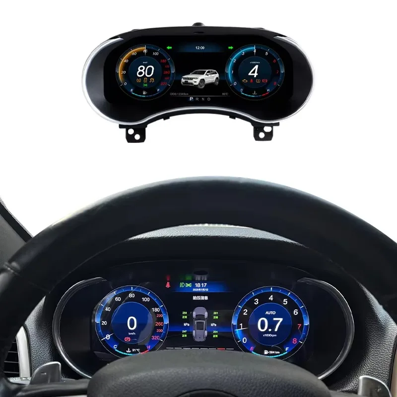 12.3 Dashboard Cluster Digital Cluster Lcd Dashboard  Car Speedometer Auto Instrument Speedometer for  Cherokee 14-21