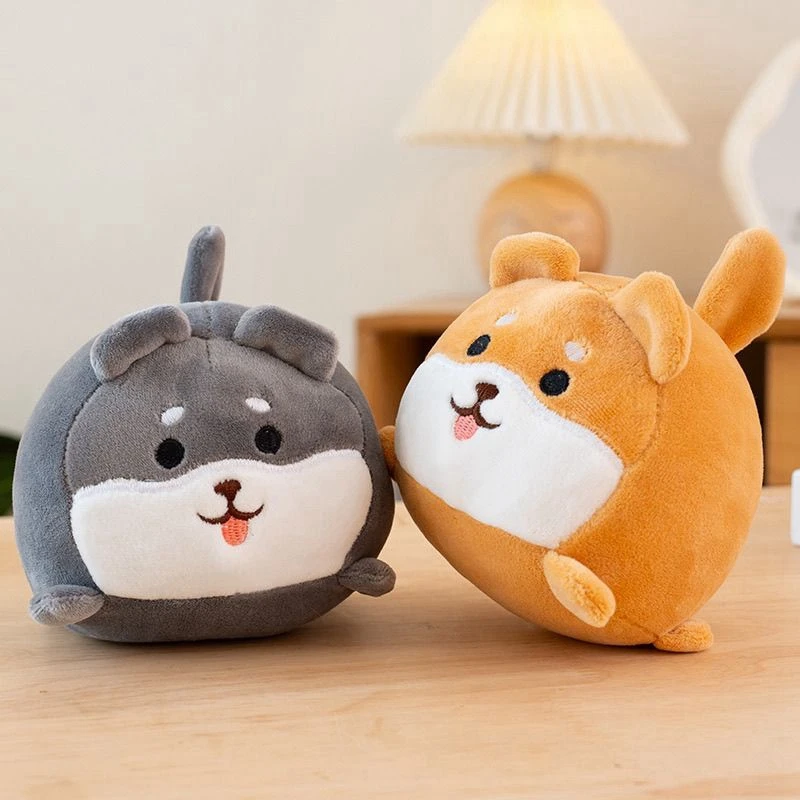 

10CM Cute Husky Puppy Plush Toy Couple Round Ball Soft Companion Shiba Inu Doll as a Festival and Birthday Gift for Children