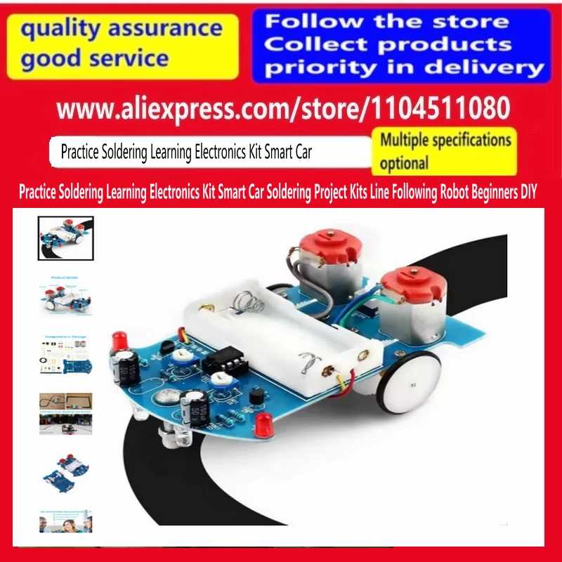 

Practice Soldering Learning Electronics Kit Smart Car Soldering Project Kits Line Following Robot Beginners DIY Electronics