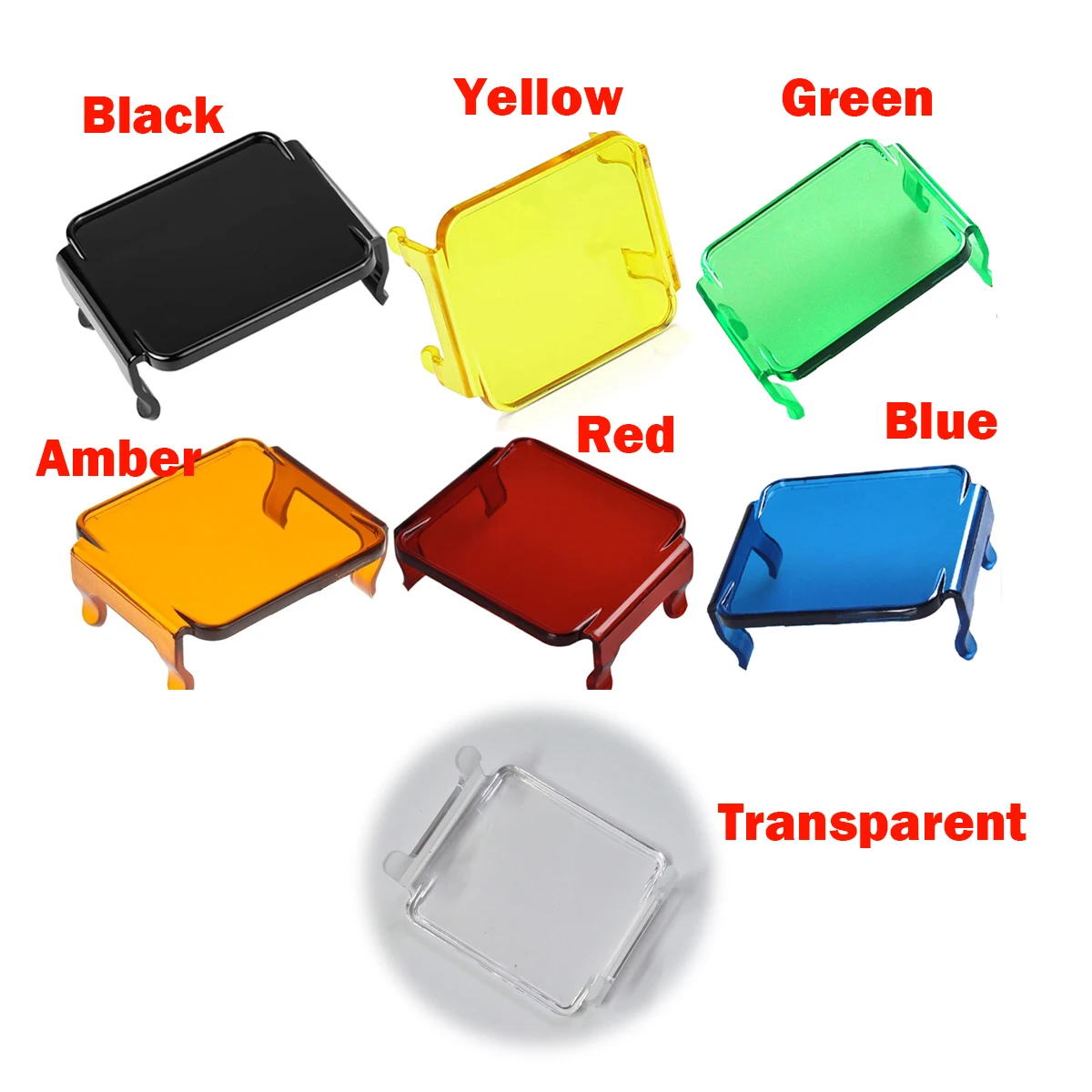 2x 3inch LED Work Light Bar Covers Dust Proof  Protective Amber/Black/Red/Green/Blue/Clear for 3x3\
