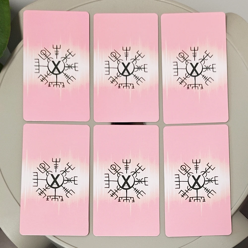 Baraja de runas de amor - Tarjetas de oráculo rosa de 25 piezas para guía y adivinación de relaciones 10,3 x 6 cm - Medios de runas de Futhark para personas mayores