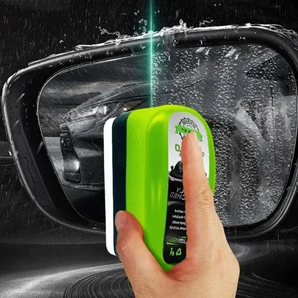 Car glass oil film remover, car glass sponge cleaning brush, front windshield and interior windshield oil film cleaner