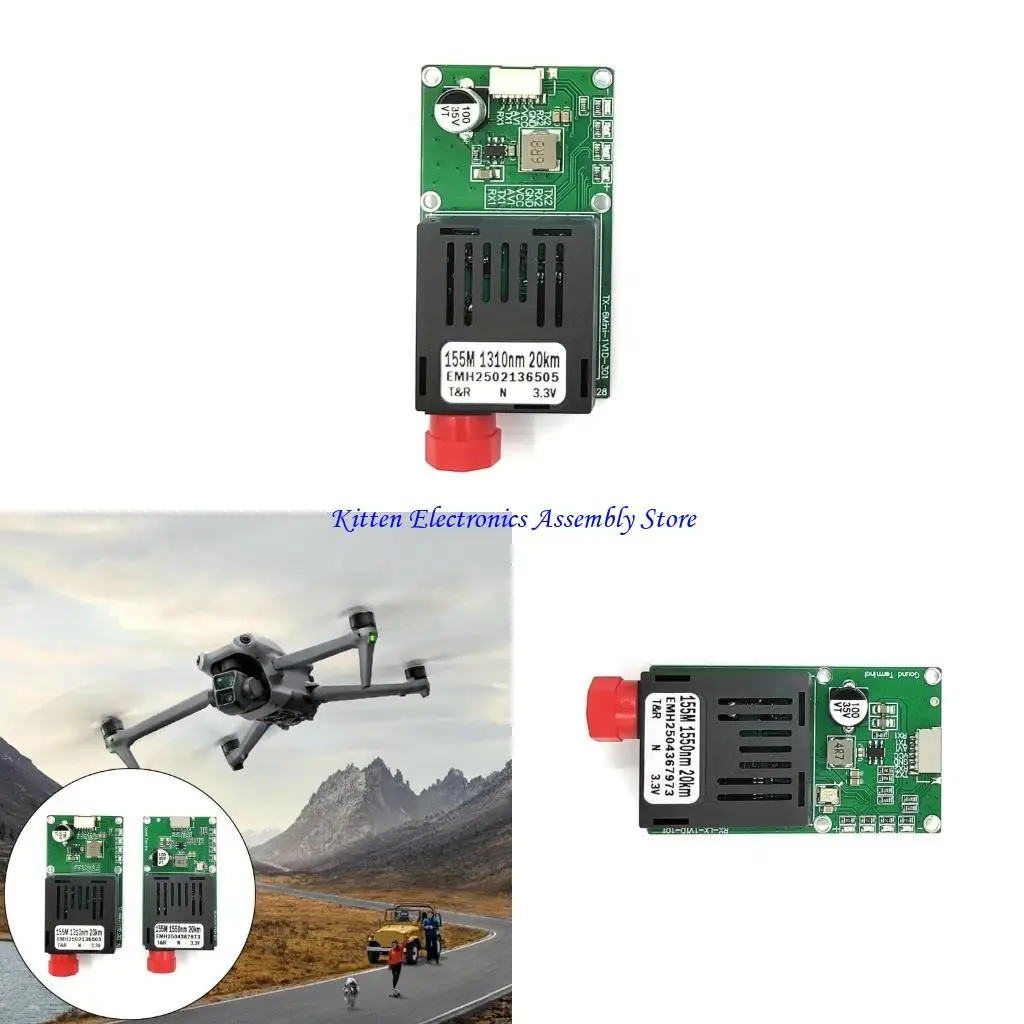 96GD Módulo transceptor óptico TTL altamente velocidade para transmissão dados 5.5V-26V 1550nm/1310NM para VCC