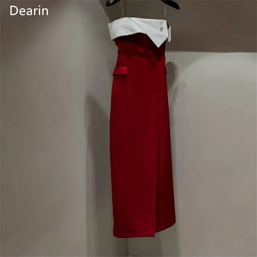 Customized Prom Gown Evening Formal Dress Dearin Strapless A-line Ankle Length Skirts Bead Bespoke Occasion Dresses Women Party